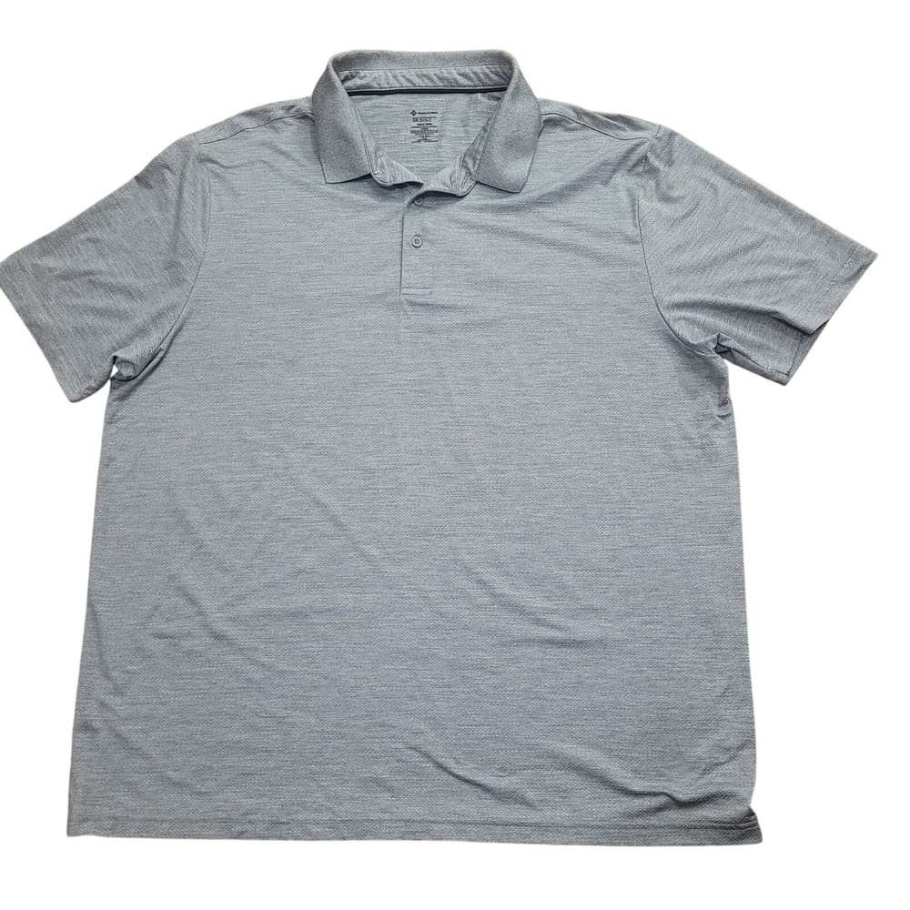 Members Mark XXL Performance Polo Shirt Gray‎ Mens Short Sleeve Golf